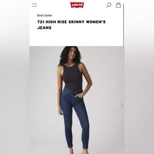 Levi’s 721 High Rise Skinny W30x34 Classic Blue Women's Jeans